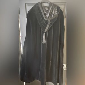 Black Velvet Dress Cape with Hood